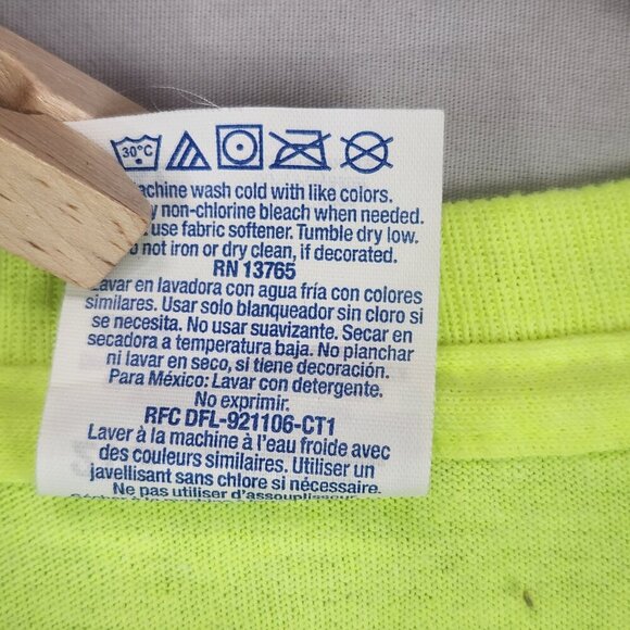 High Visibility Long Sleeve Tee Men's 2XL Frito Lay Jerzees Dri Power Yellow - Picture 7 of 7